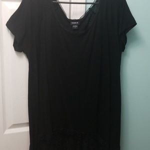Torrid black lace bottom tunic